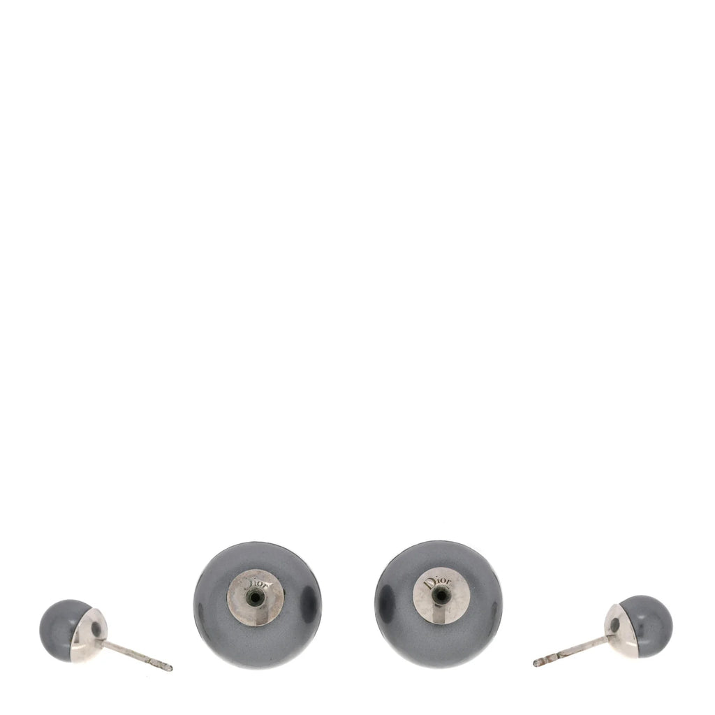 Dior Grey Resin Tribal Earrings