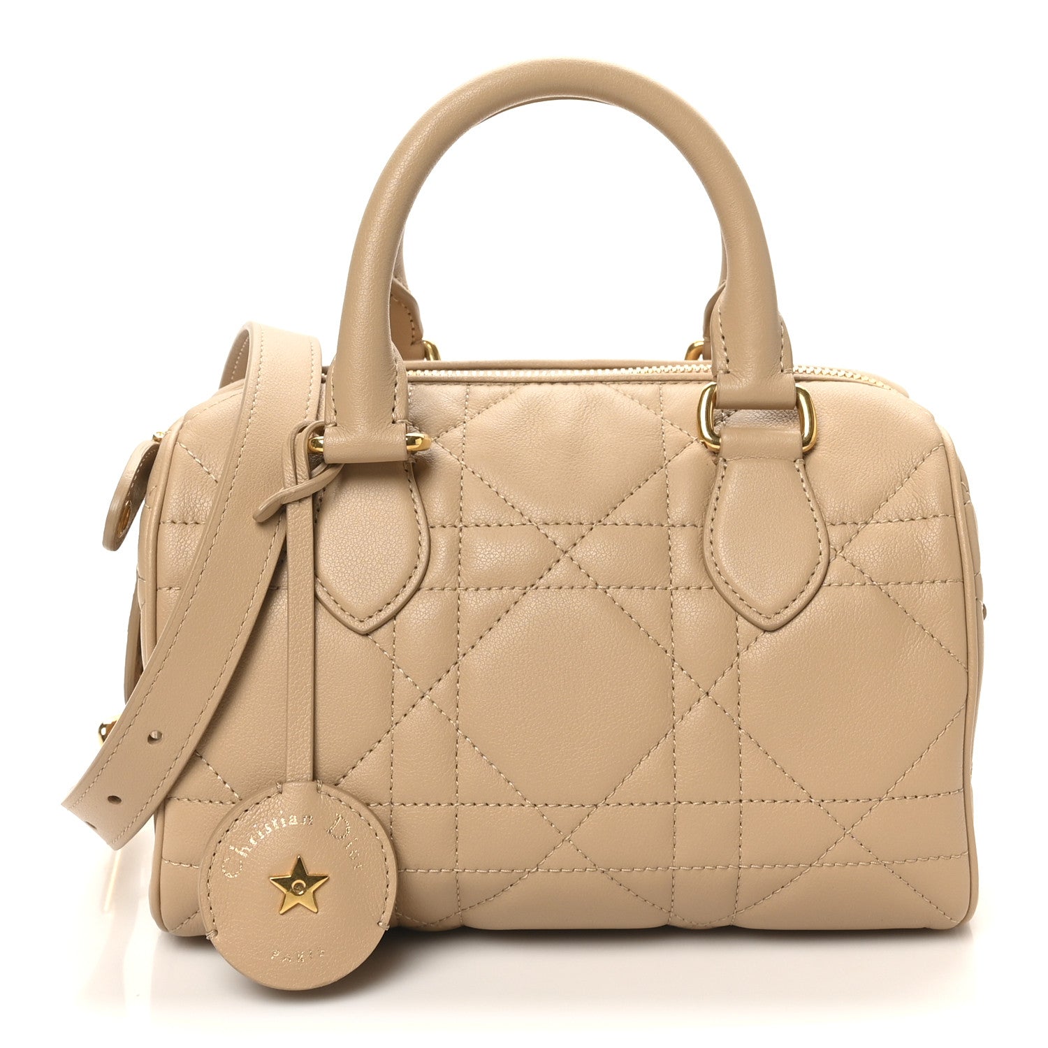 Dior Beige Cannage Bowler Bag