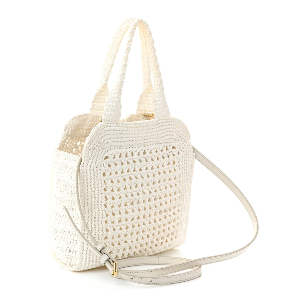 Miu Miu White Crochet Tote