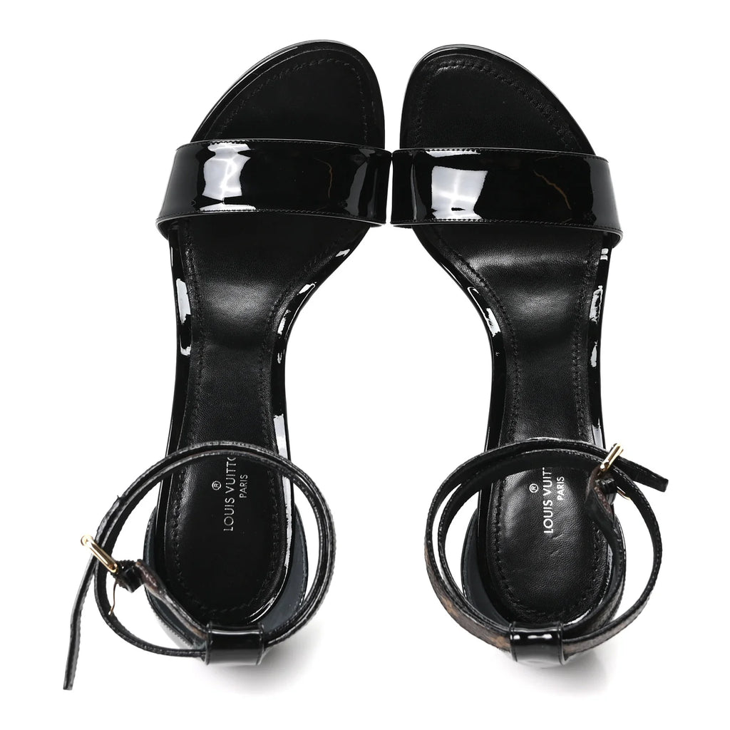 Louis Vuitton Black Patent Sandals