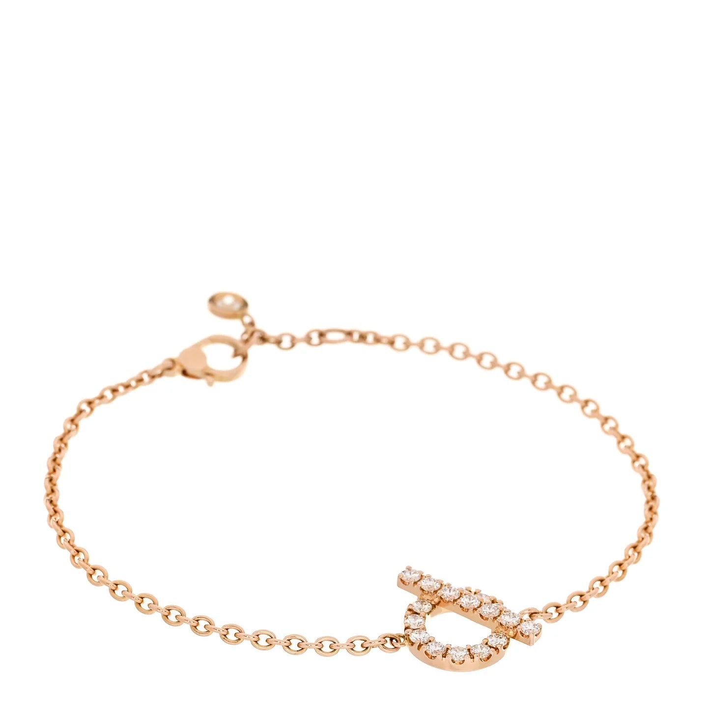 Hermes Rose Gold Diamond Finesse Bracelet