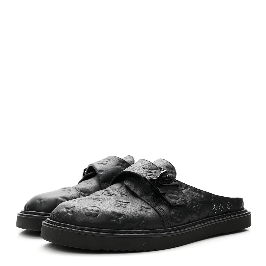 Louis Vuitton Black Monogram Mules