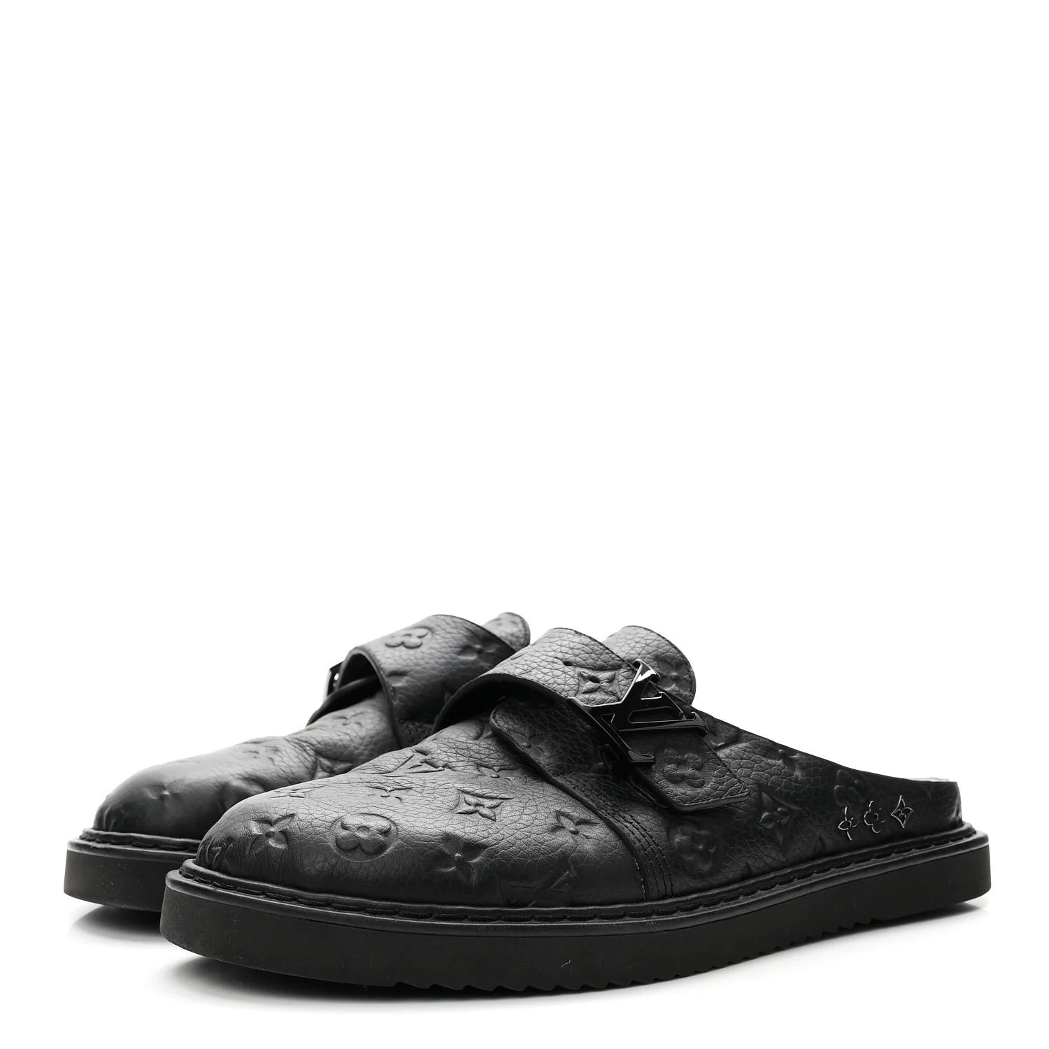 Louis Vuitton Black Monogram Mules