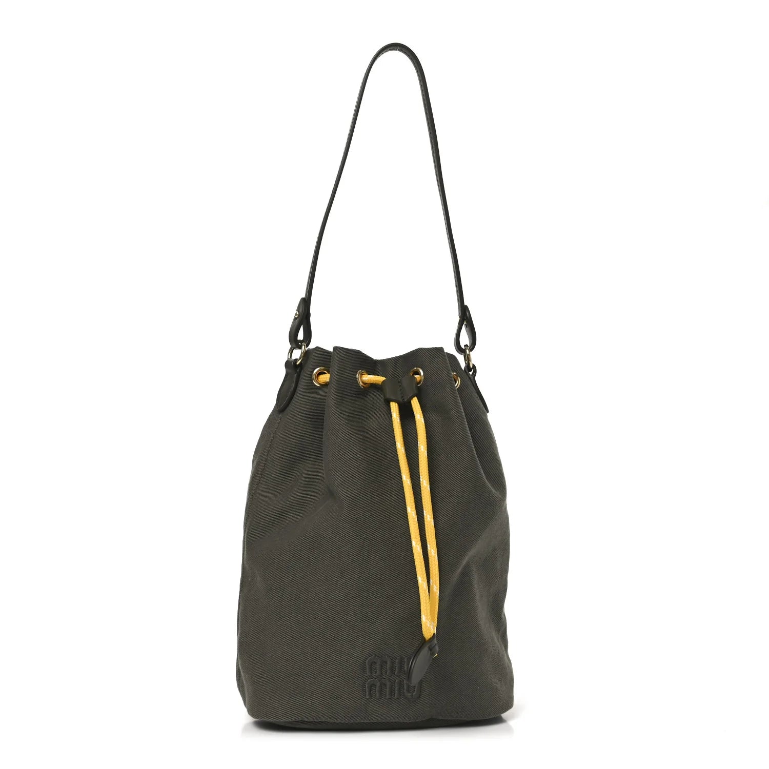 Miu Miu Grey Canvas Bucket Bag