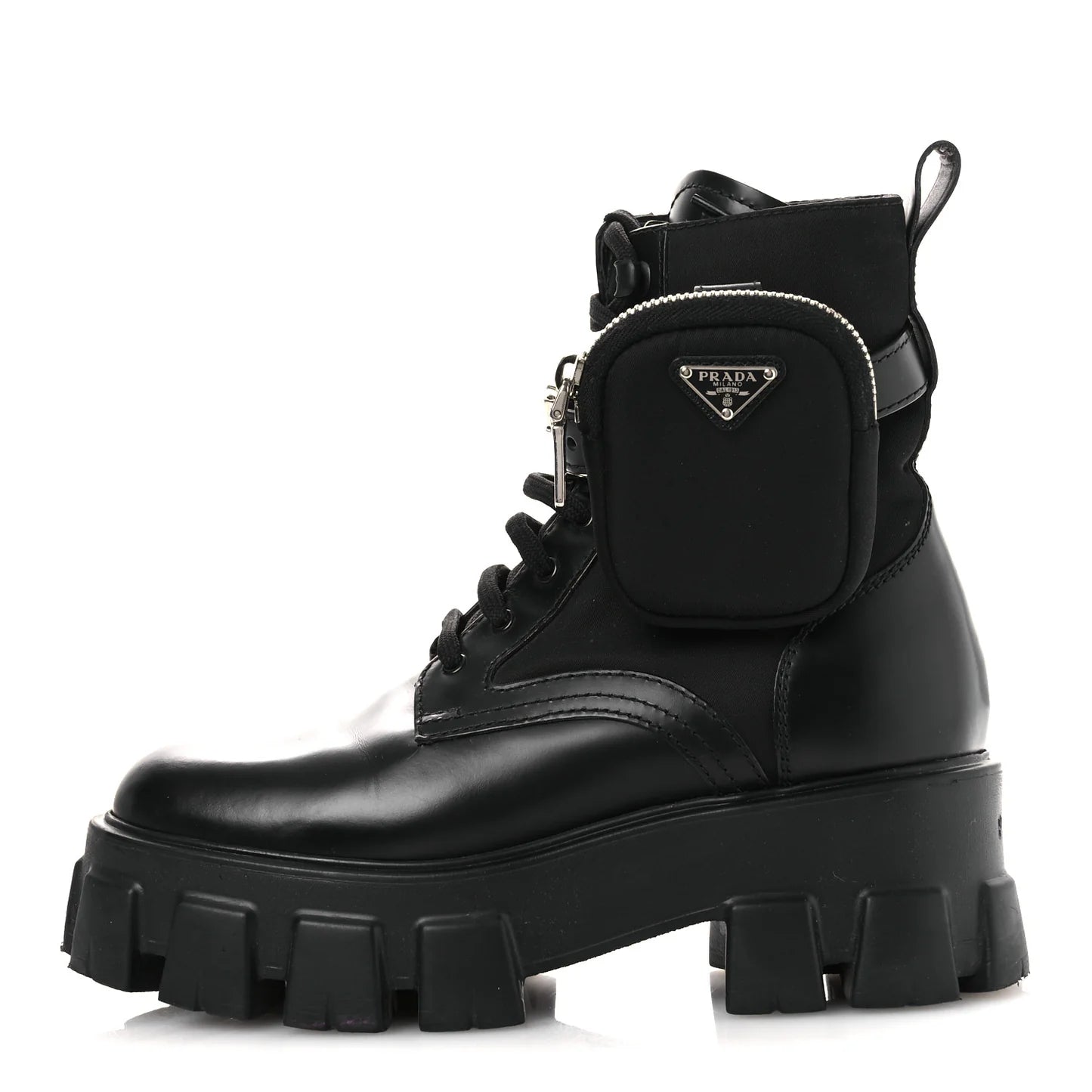 Prada Monolith Pouch Combat Boots