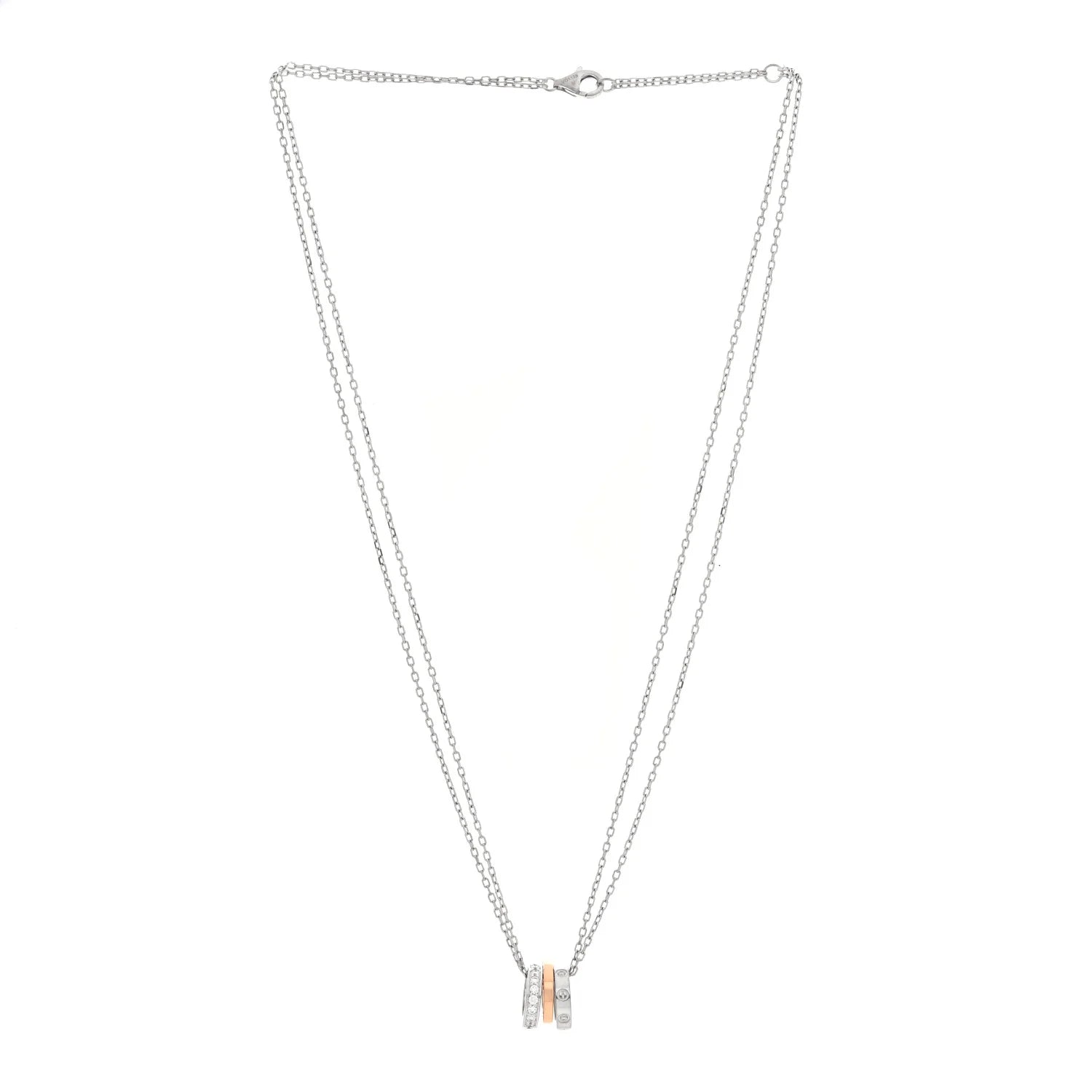 Cartier Diamond Tricolor Love Necklace