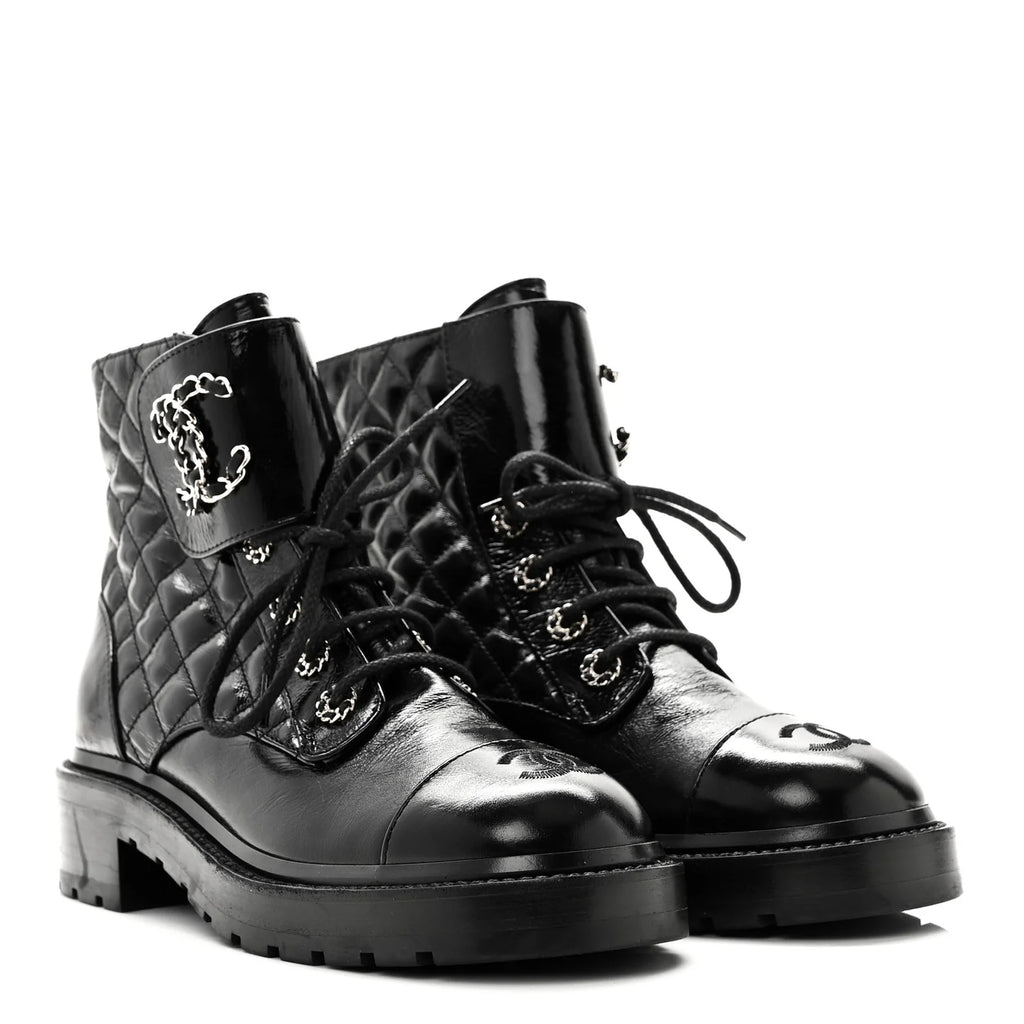 Chanel Quilted Leather Combat Boots