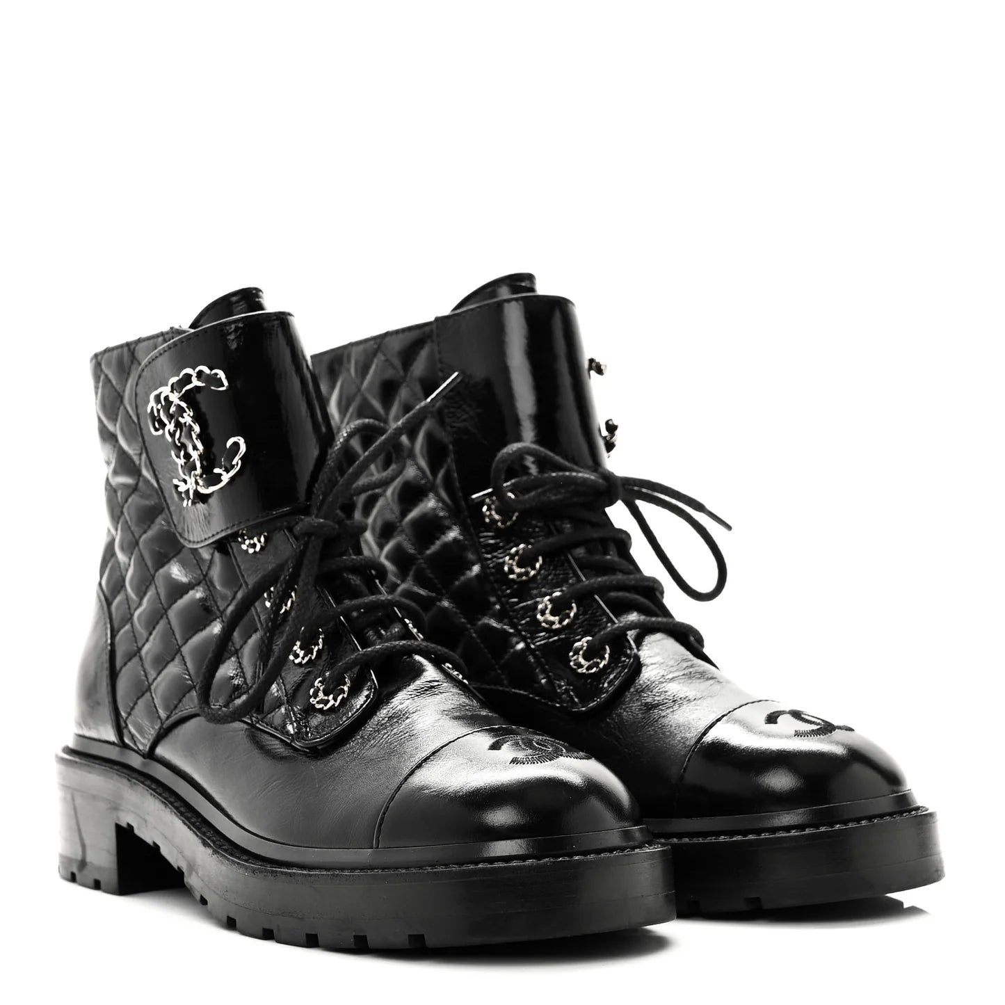 Chanel Quilted Leather Combat Boots