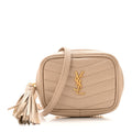 Saint Laurent Beige Quilted Crossbody