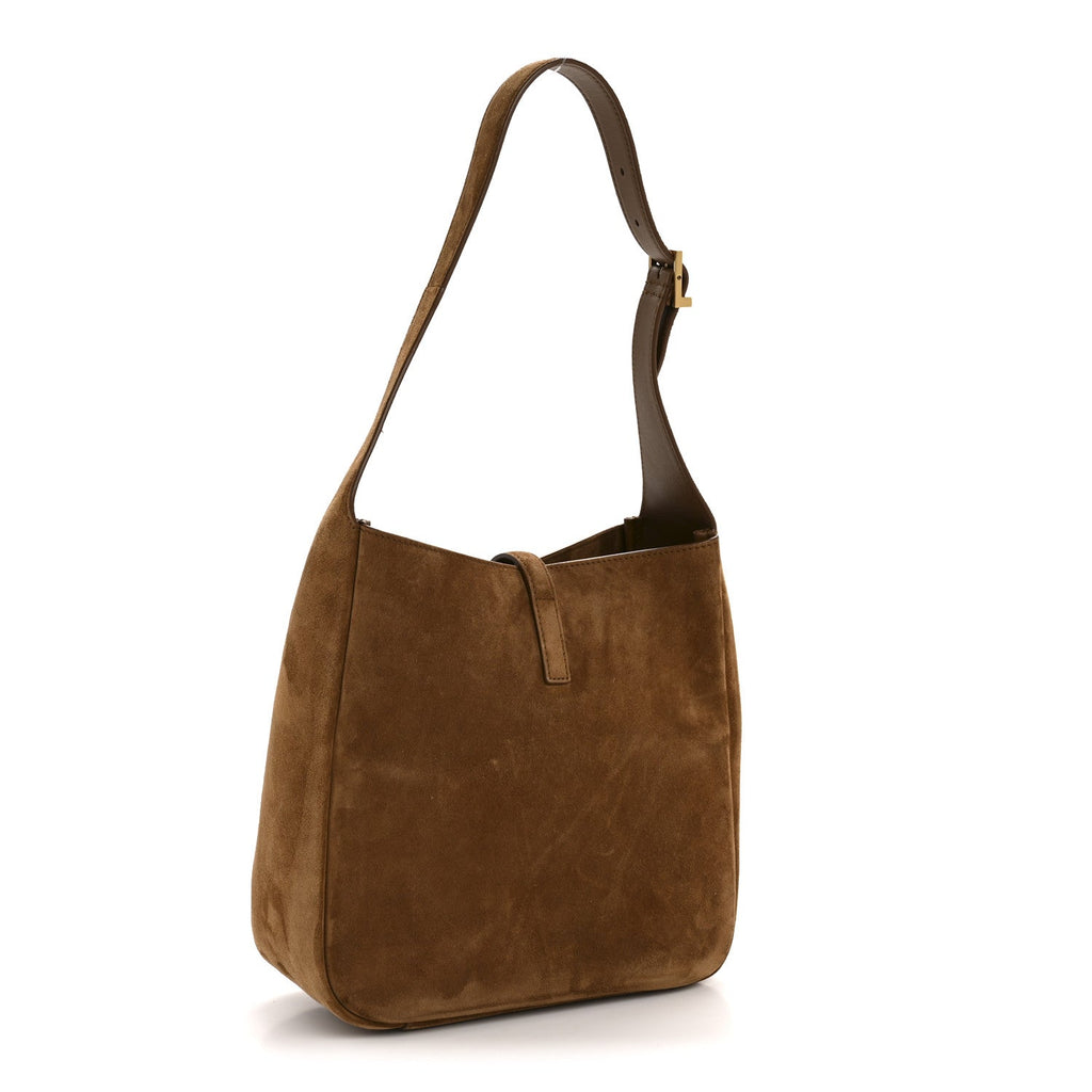 Saint Laurent Brown Suede Hobo
