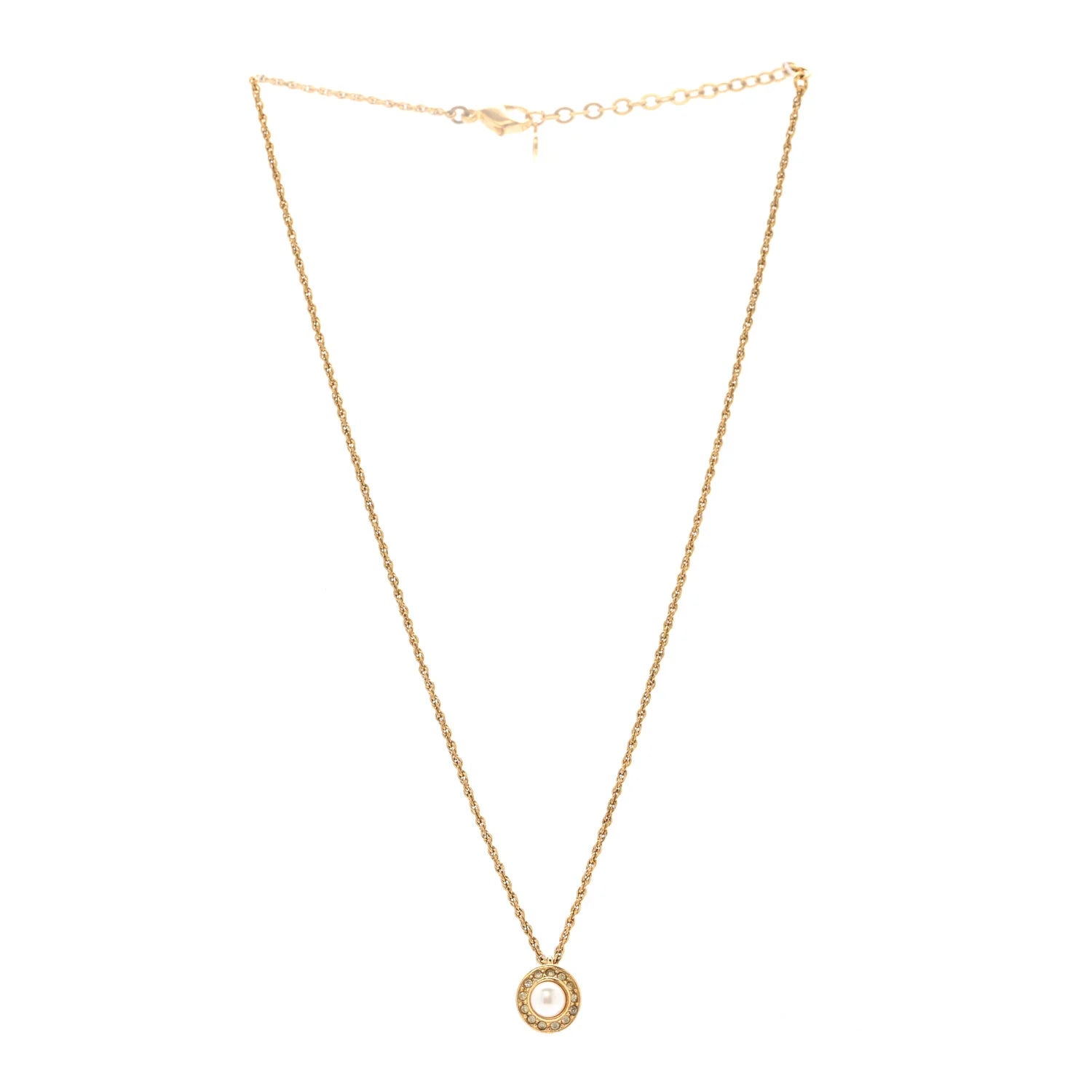 Dior Gold-Tone Pearl Crystal Necklace