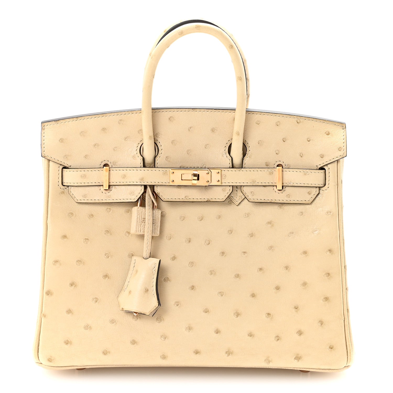 Hermes Birkin Cream Ostrich Handbag