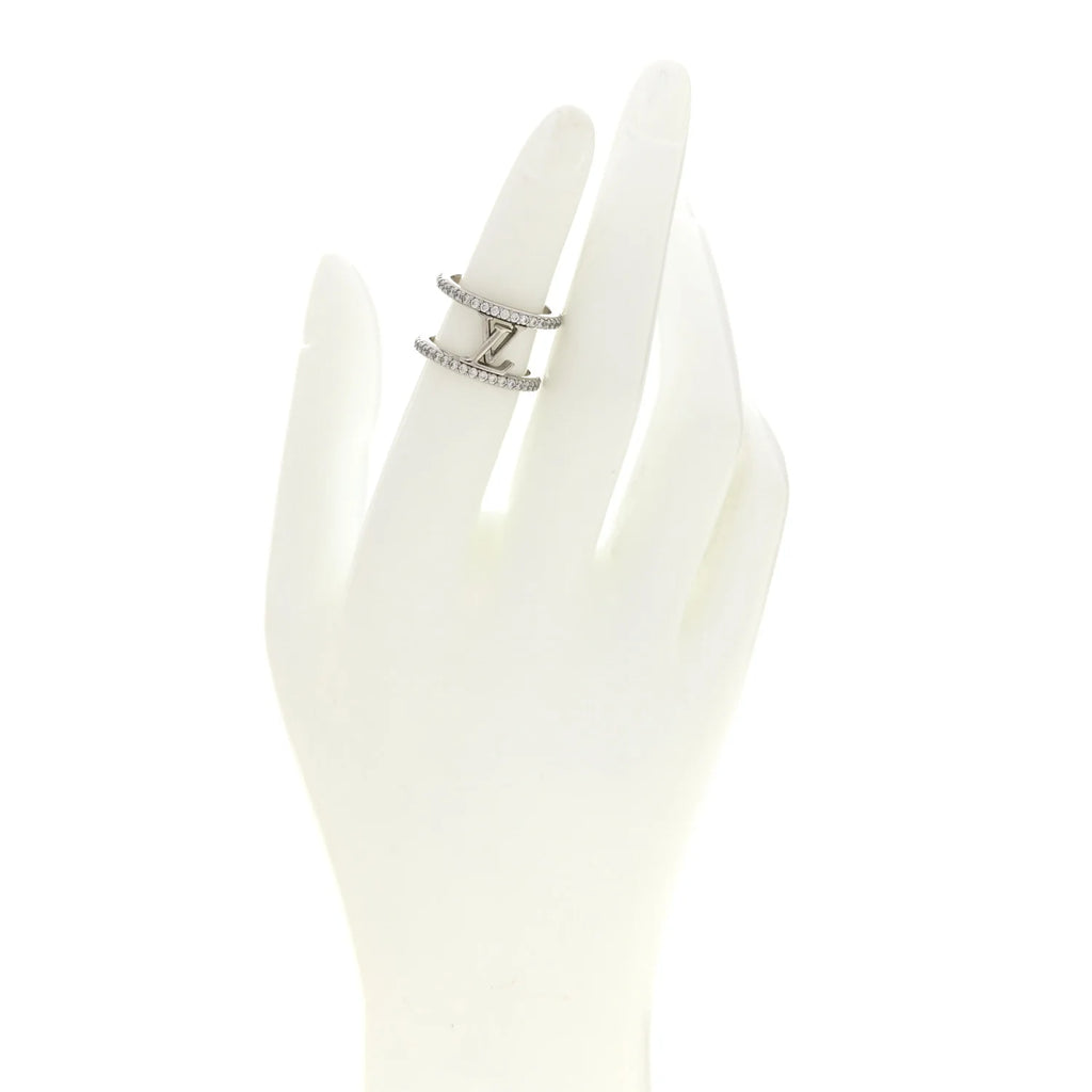 Louis Vuitton Silver Crystal Ring