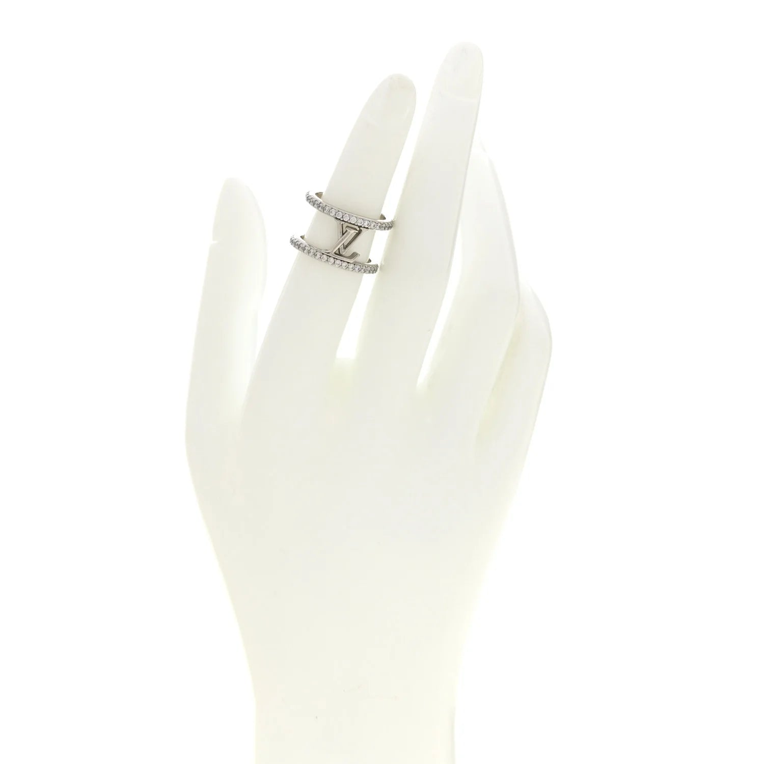 Louis Vuitton Silver Crystal Ring