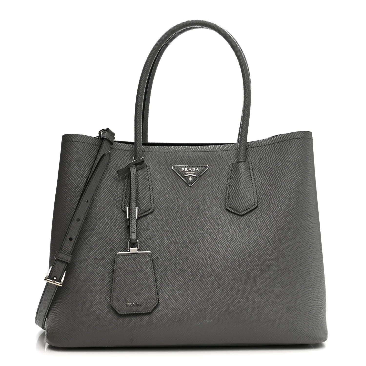 Prada Grey Saffiano Leather Tote