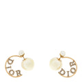 Dior Gold Crystal Pearl Earrings