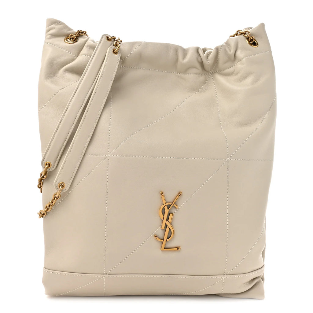 Saint Laurent Beige Quilted Bucket