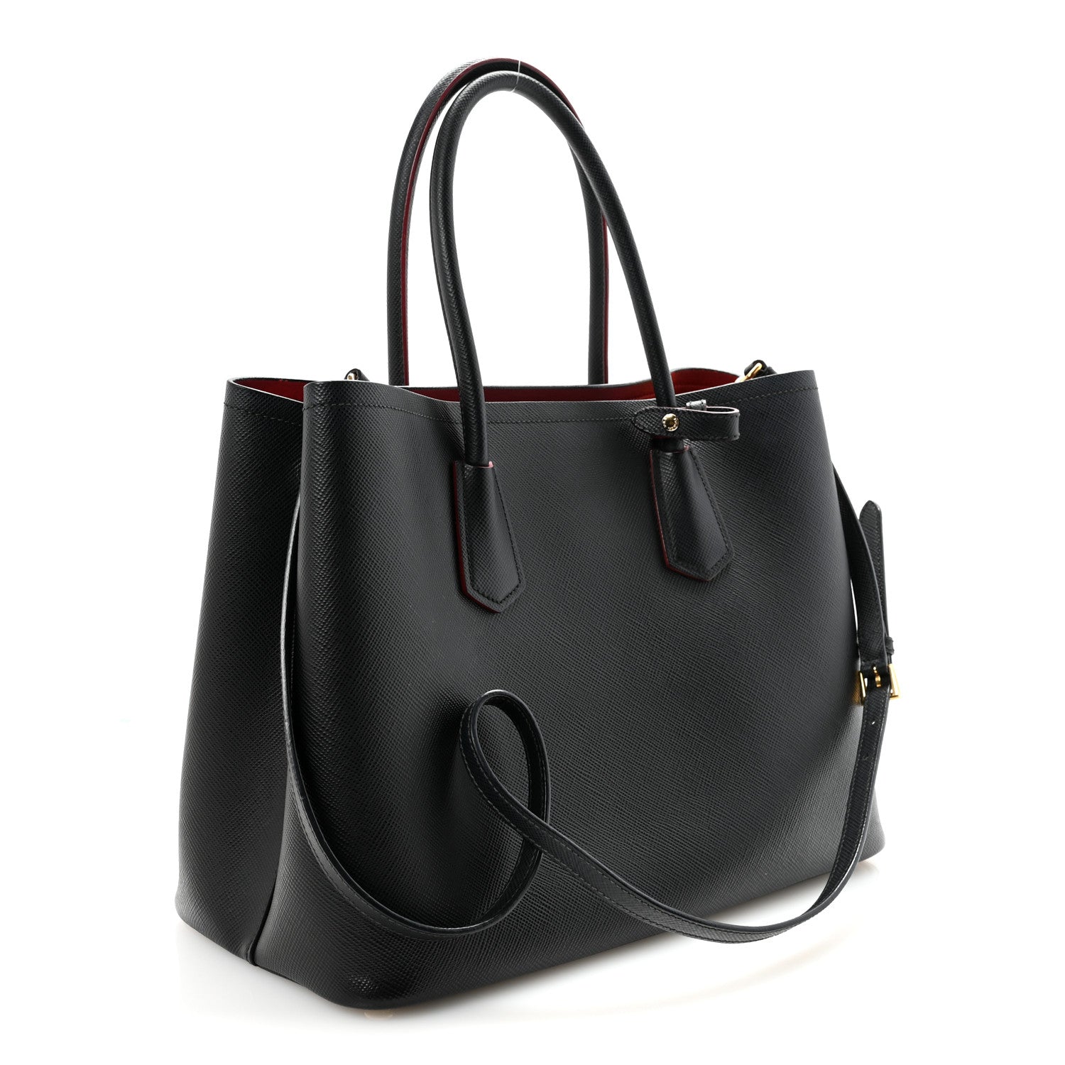 Prada Black Saffiano Double Tote