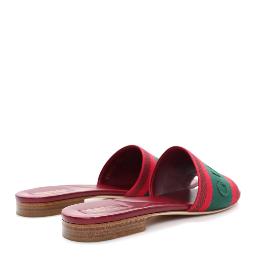 Gucci Burgundy Web Stripe Slides