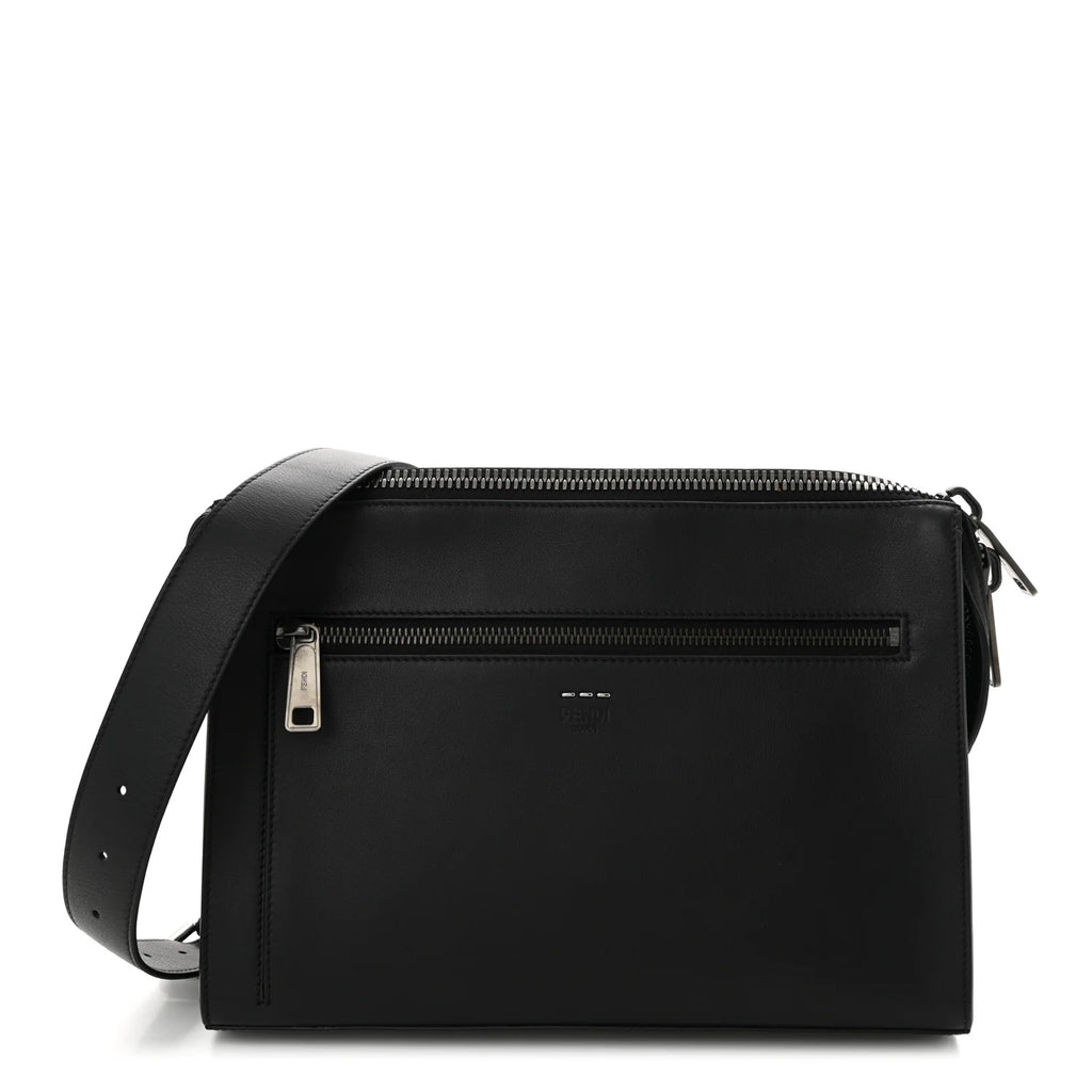 Fendi Black Leather Messenger Bag