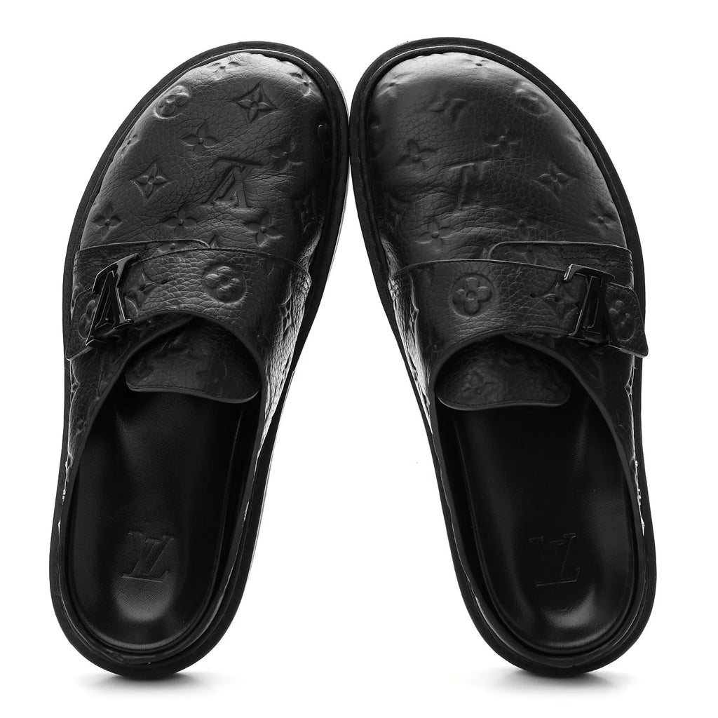 Louis Vuitton Black Monogram Mules