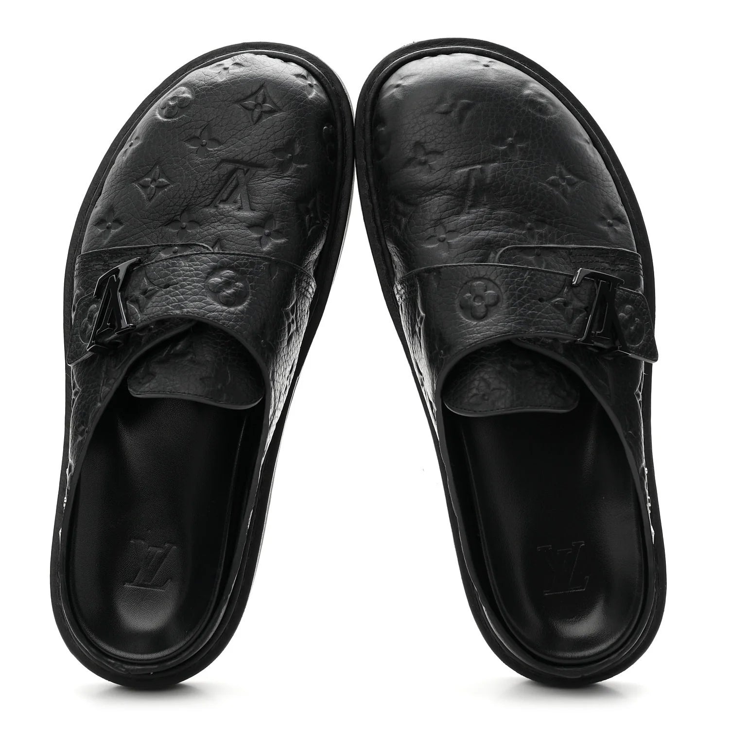 Louis Vuitton Black Monogram Mules
