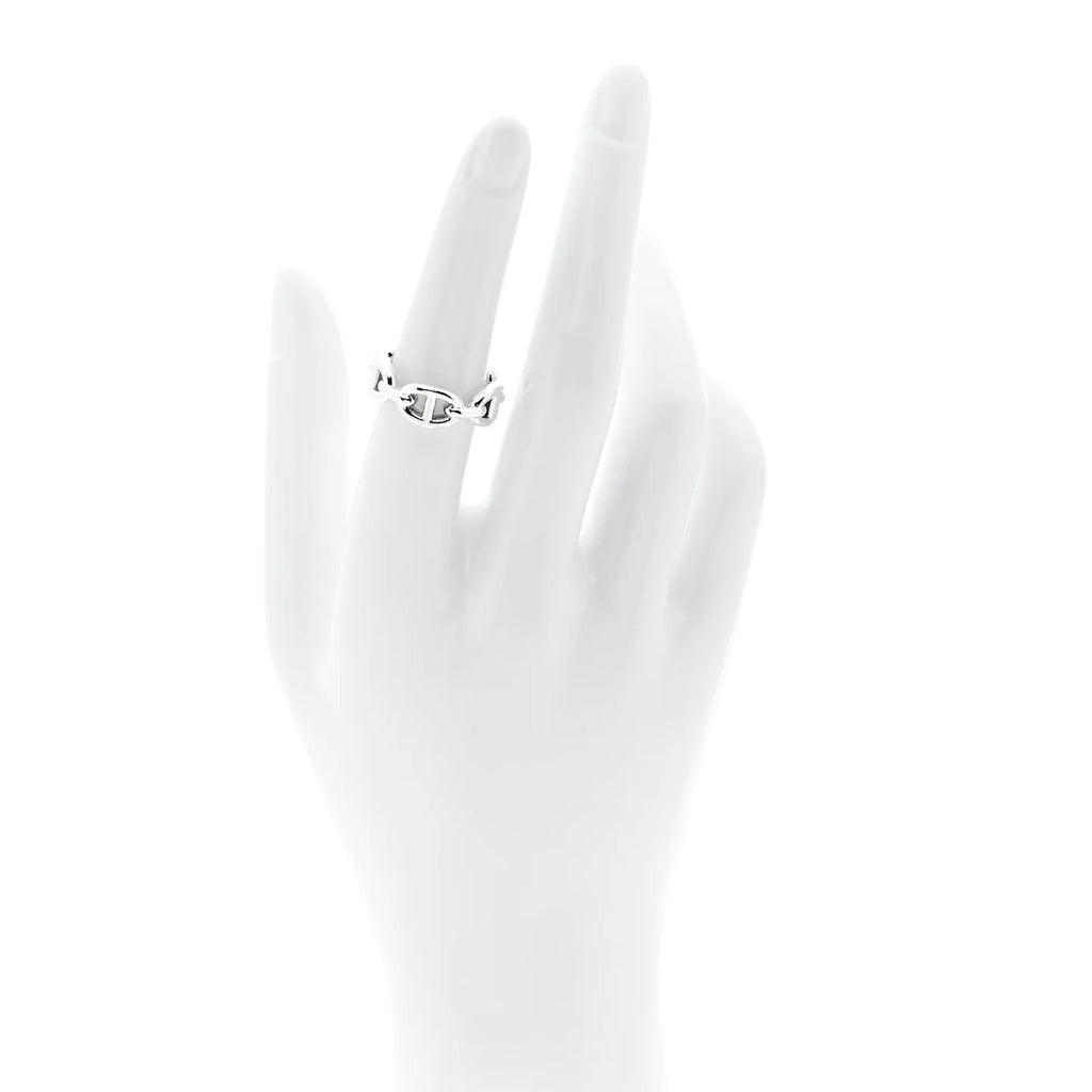 Hermes Silver Chaine d'Ancre Ring