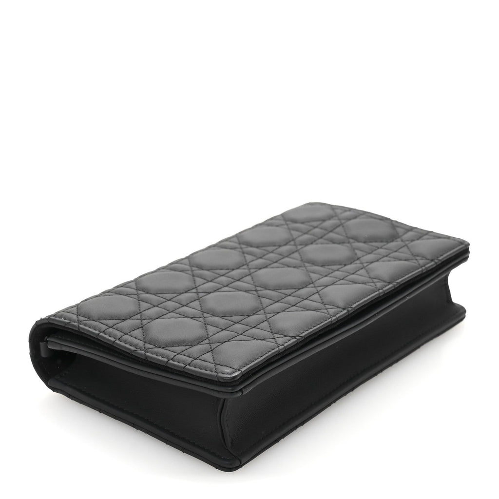 Dior Matte Black Cannage Pouch