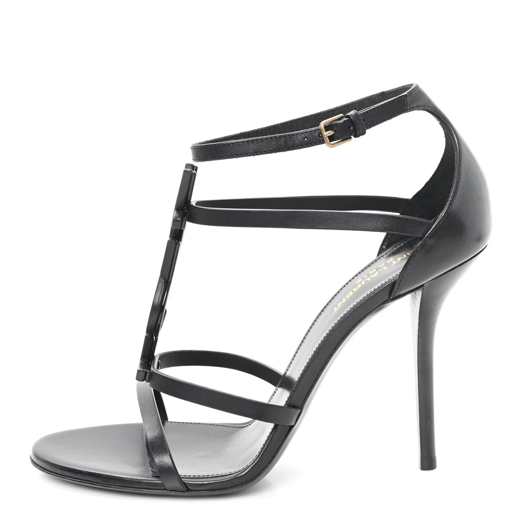 Saint Laurent Black Cassandre Sandals