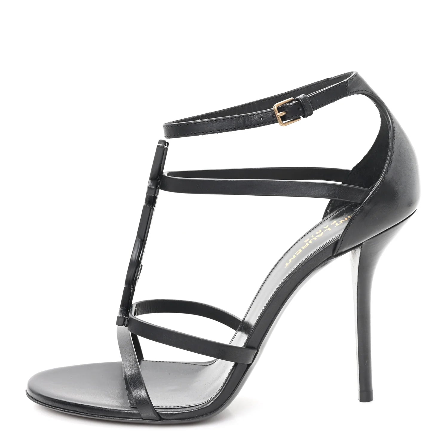 Saint Laurent Black Cassandre Sandals