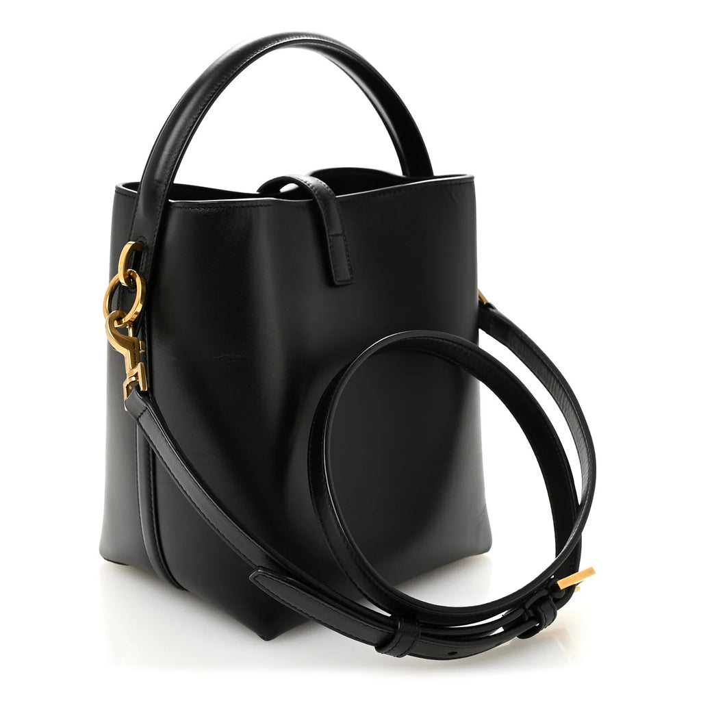Saint Laurent Black Leather Bucket Bag