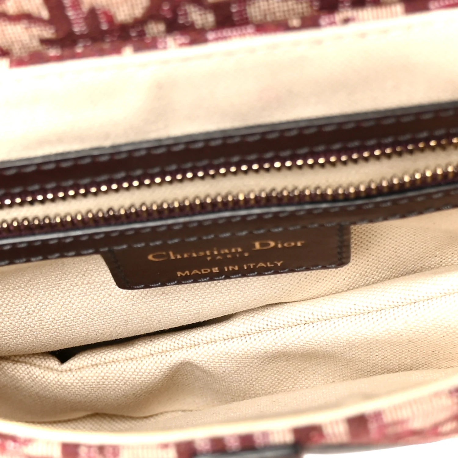 Dior Burgundy Oblique Canvas Saddle