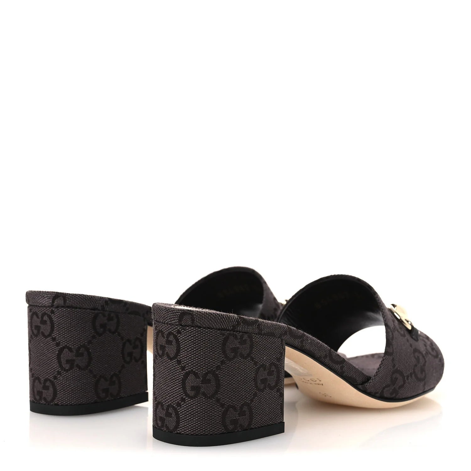 Gucci Grey GG Horsebit Mules