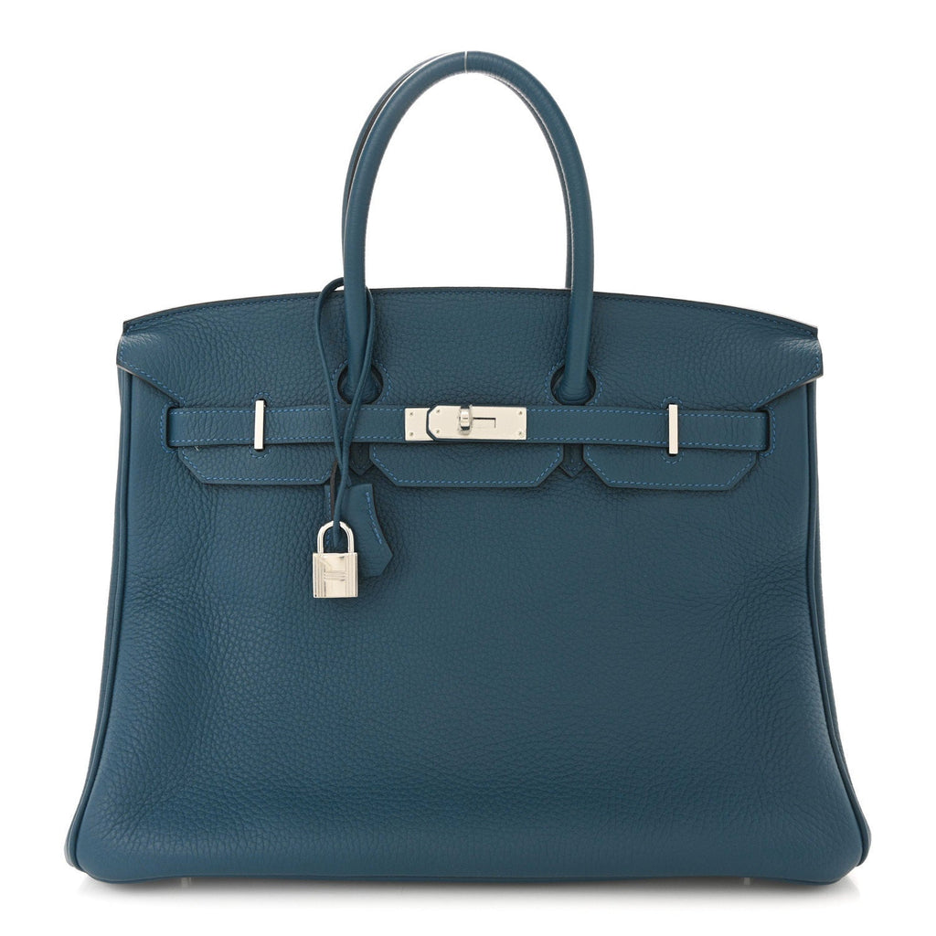 Hermes Birkin Blue Grained Handbag