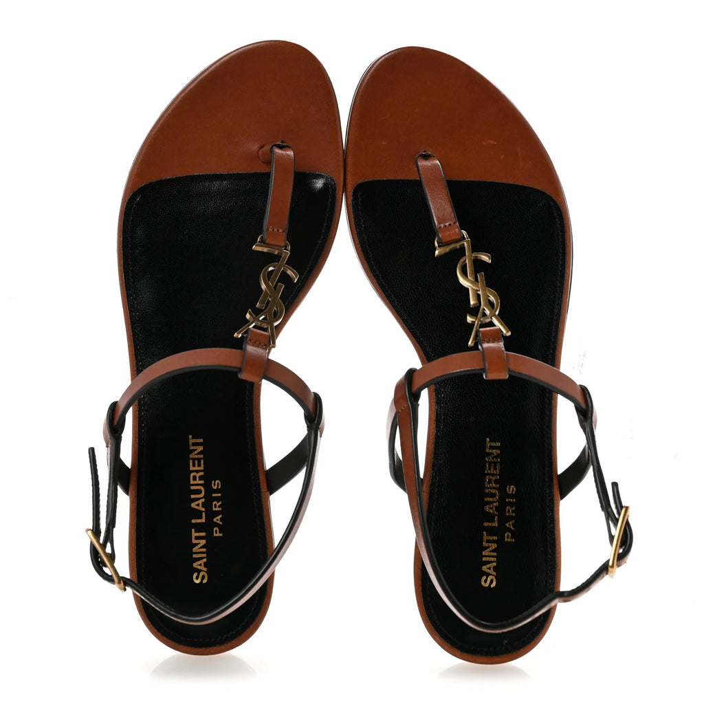 Saint Laurent Cassandre Leather Sandals