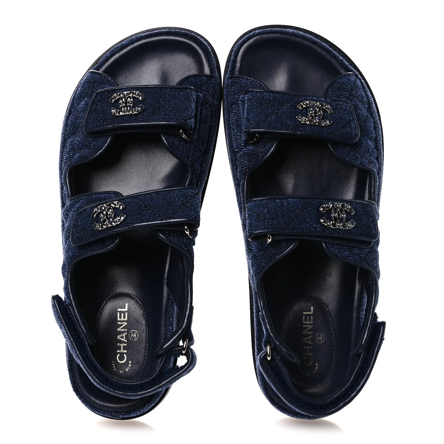 Chanel Dark Blue Denim Sandals