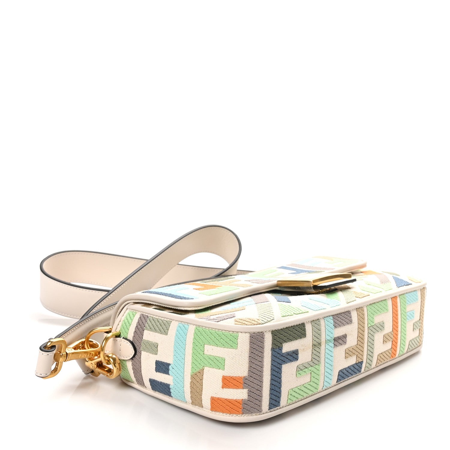 Fendi Multicolor FF Embroidery Baguette
