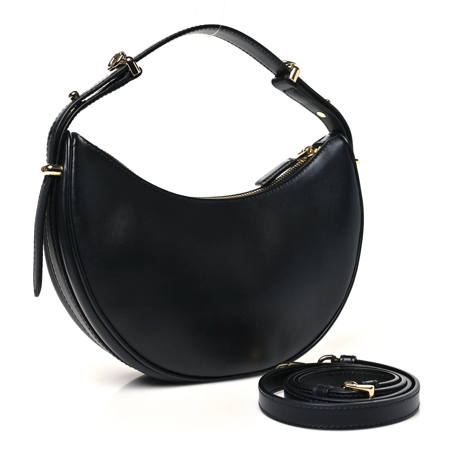 Prada Black Leather Arqué Bag