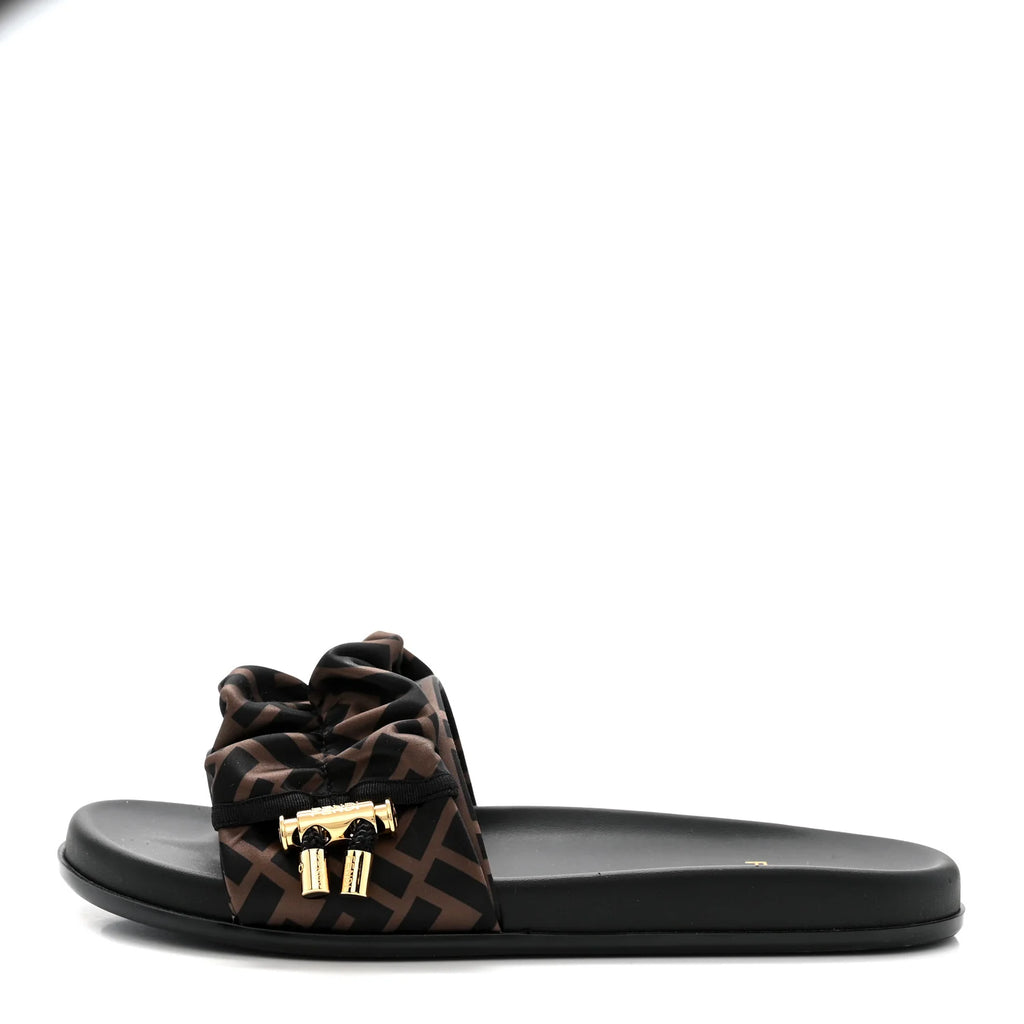 Fendi FF Monogram Scrunchie Slides