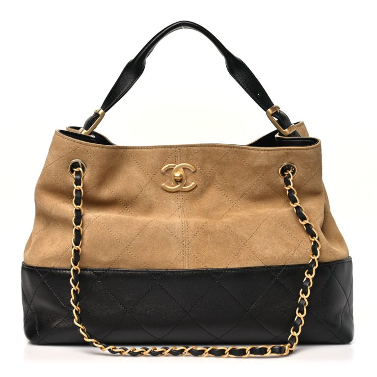 Chanel Tan Black Quilted Bag