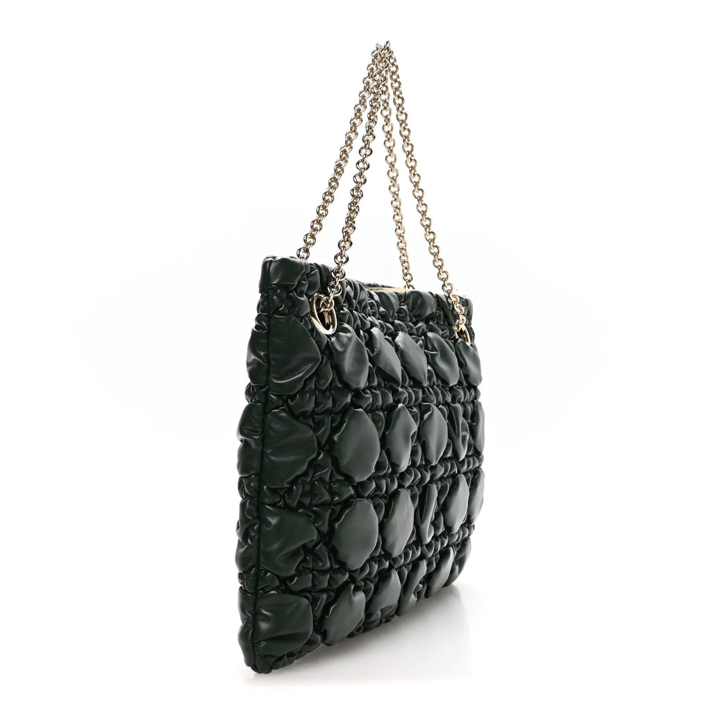 Dior Green Quilted Bubble Tote