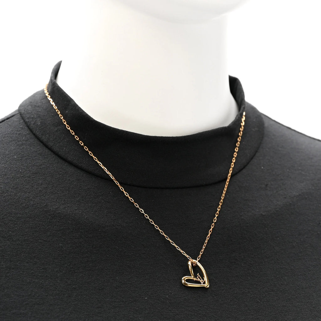 Louis Vuitton Gold Heart Necklace