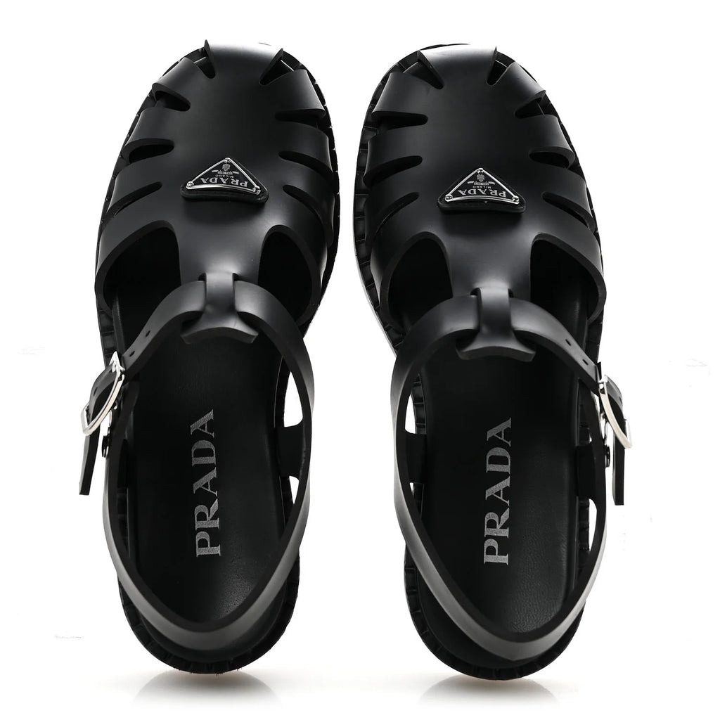 Prada Black Foam Rubber Sandals