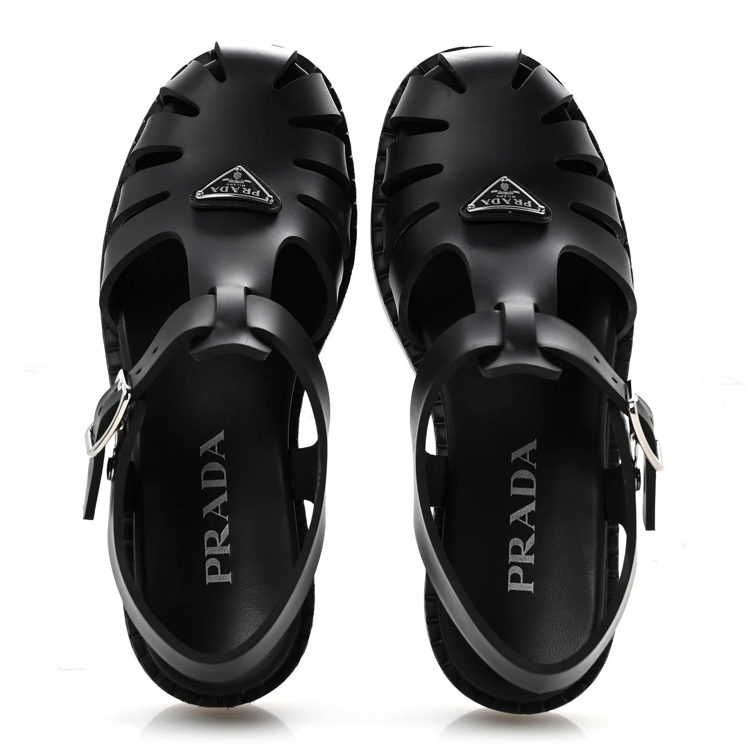 Prada Black Foam Rubber Sandals