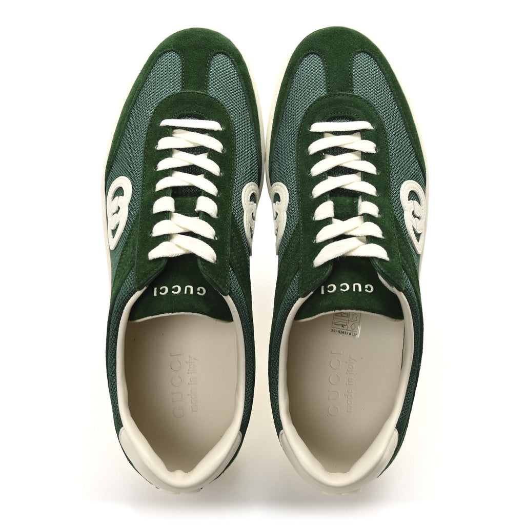 Gucci Green Suede Mesh Sneakers