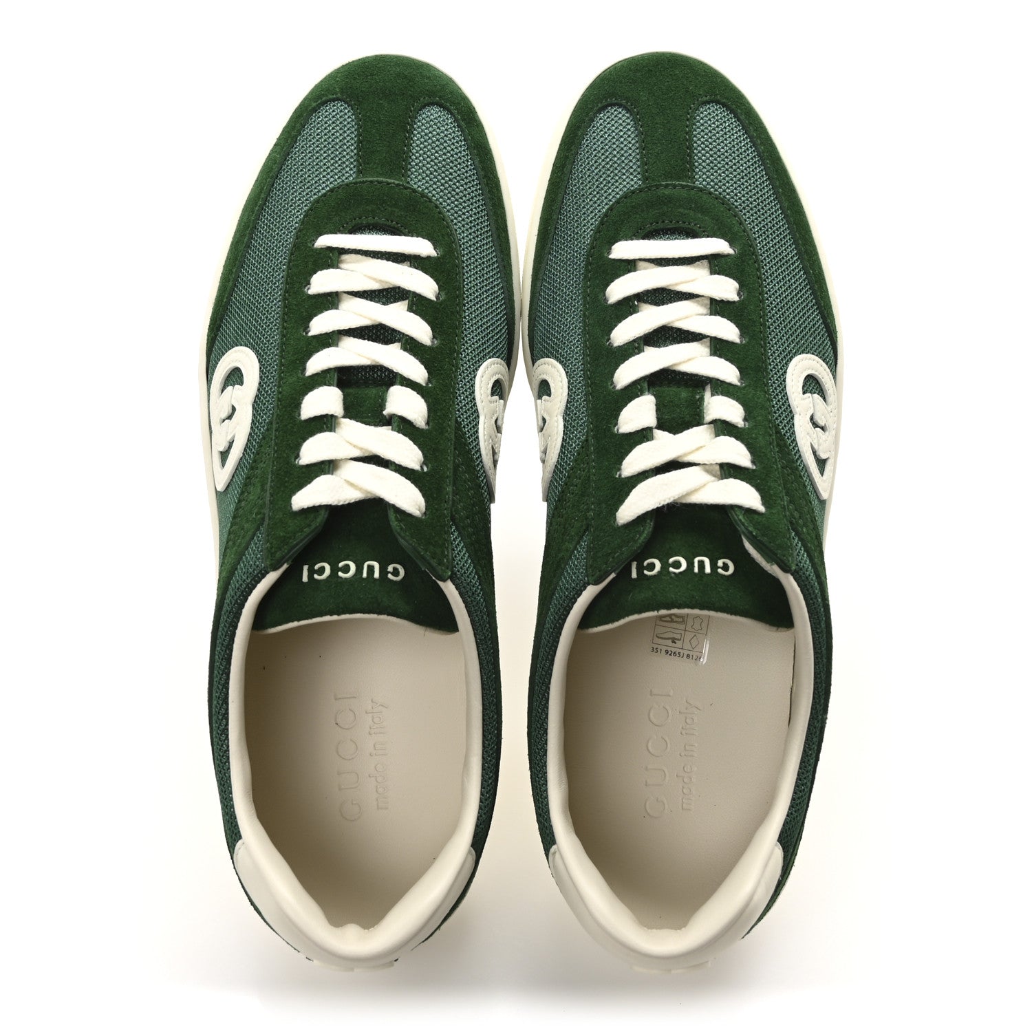 Gucci Green Suede Mesh Sneakers