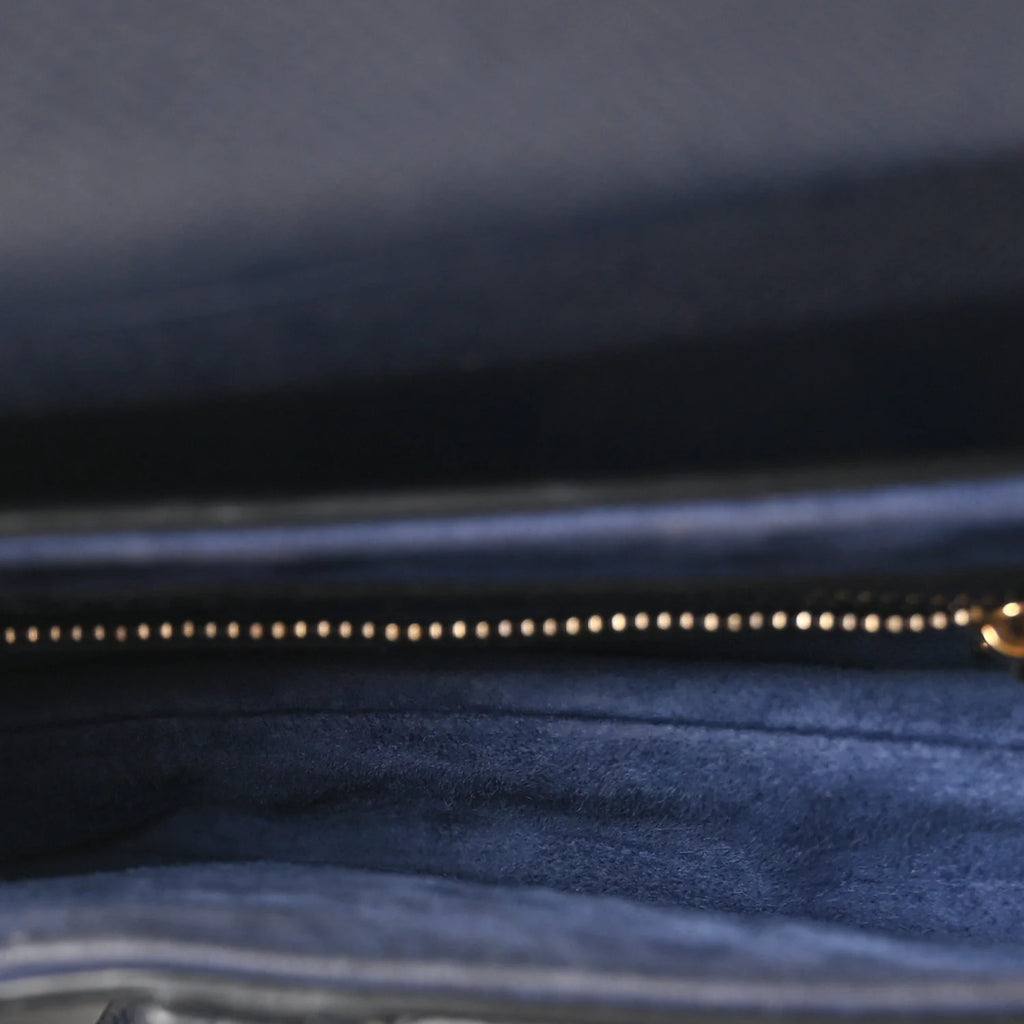 Dior Navy Grained Leather Saddle