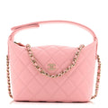 Chanel Pink Quilted Caviar Hobo