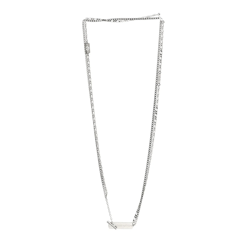 Louis Vuitton Silver Multi-Chain Necklace
