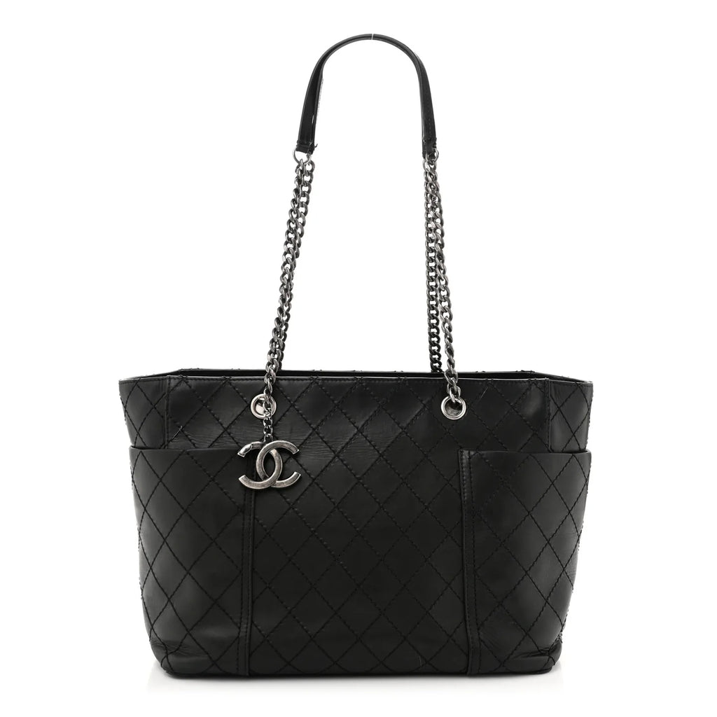 Chanel Black Quilted Leather Tote